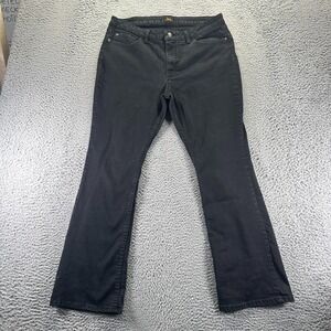 Lee Jeans Women's 16 Black Cotton Denim Bootcut Workwear Travel Utility Stretch